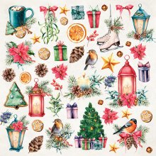 CP-CV07  Elements for self-cutting out 12x12" Christmas Vibes (10 pcs )
