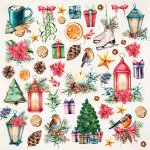 CP-CV07  Elements for self-cutting out 12x12" Christmas Vibes (10 pcs )