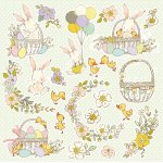CP-HBU07 Elements for self-cutting out 12x12" HOPPING BUNNIES 07 ( 10 pcs )