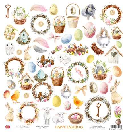  CP-HE03 Elements for self-cutting out 12x12" Happy Easter 03 ( 10 pcs )