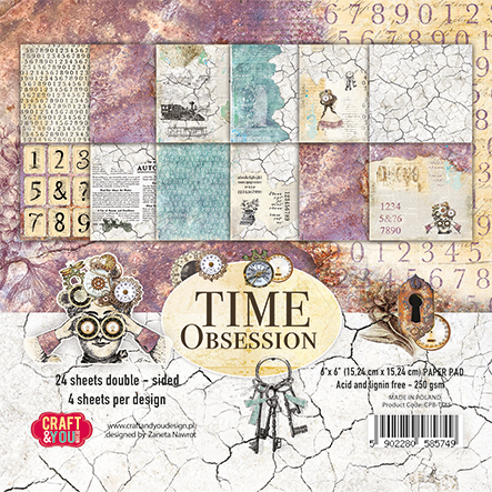  CPB-TO15 Paper Pad 6x6" Time Obsession