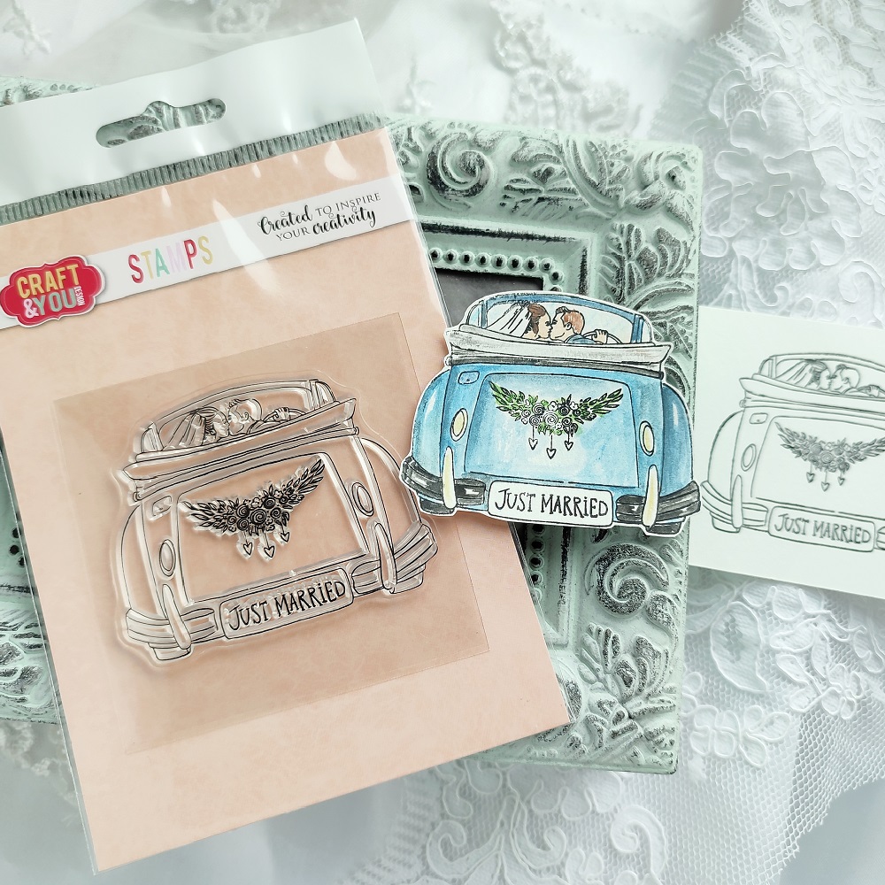  CS020 Clear Stamp - Wedding Car- Sweet Memories