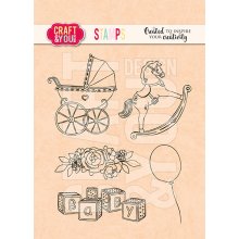 CS022 Clear Stamp -Stroller- Baby Party Stamps Set