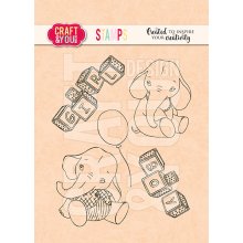 CS023 Clear Stamp - Baby Elephant-Baby Party Stamps Set
