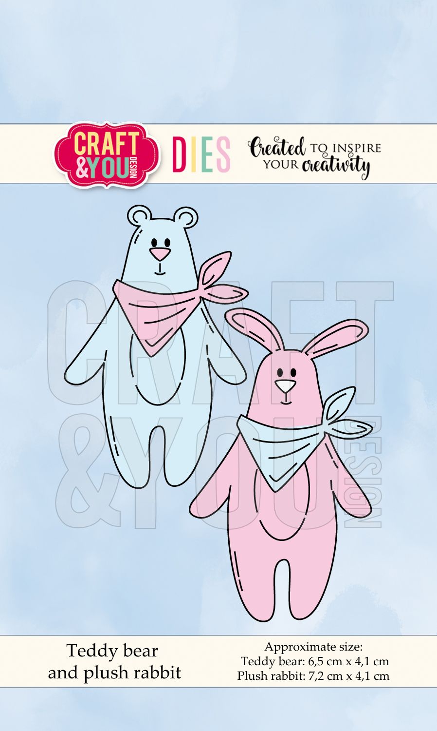  CW066 Cutting Die -Teddy Bear and Plush Rabbit